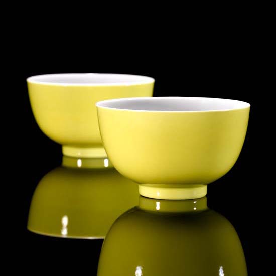 YELLOW ENAMELLED CUPS