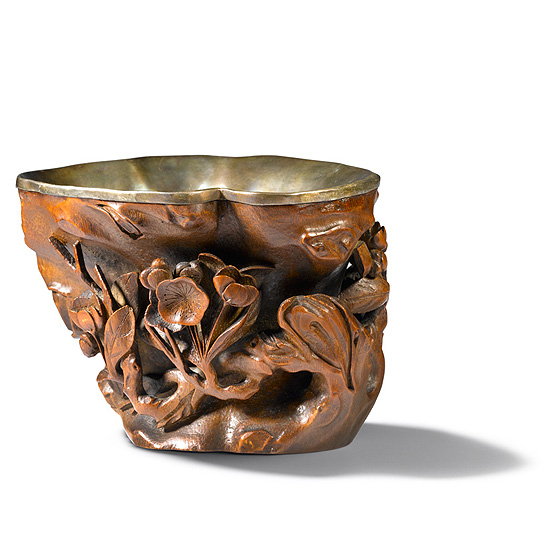 A LARGE BAMBOO LIBATION CUP