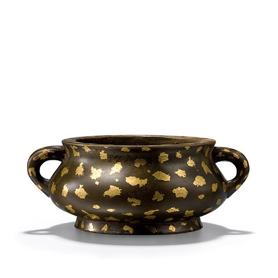 A GILT-SPLASHED BRONZE CENSER