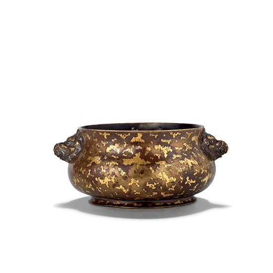 A GILT-SPLASHED BRONZE CENSER