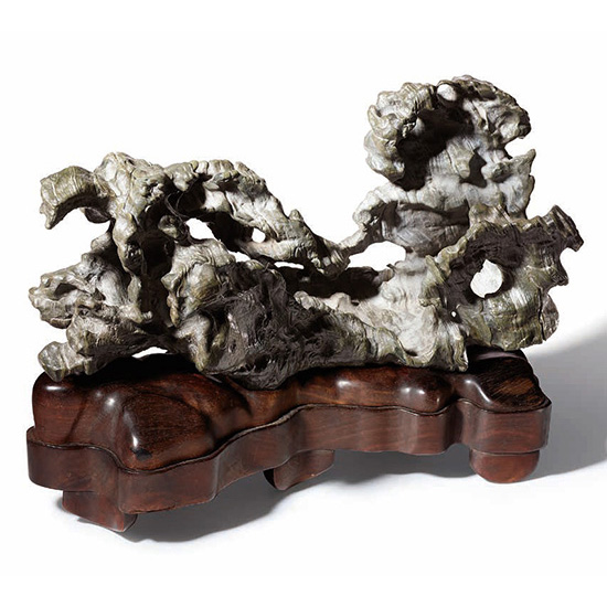 A GREY TAIHU HORIZONTAL SCHOLAR’S ROCK