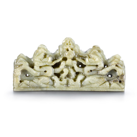 AN IMPERIAL CELADON JADE BRUSHREST