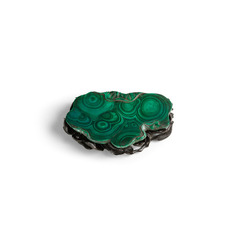 A MALACHITE LOTUS LEAF-FORM INK PALETTE