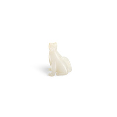 A WHITE JADE FIGURE OF A CAT